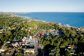 Vue aérienne espace aquatique Camping Californie Plage